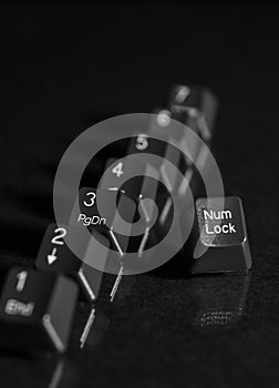 Black key board keys 1 2 3 4 5 6 7 num lock photo