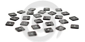 Black keyboard button composition isolated