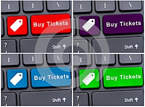 Black keyboard with buy tickets keys