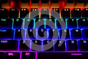 Black Keyboard With Rainbow Led Lights