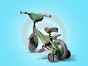 Black kids bike on blue gradient background