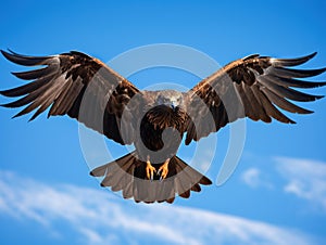 Black kite bird flying in the sky