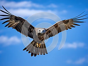 Black kite bird flying in the sky