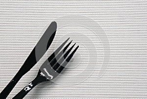 black knife and fork