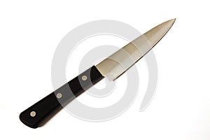 Black knife on white background