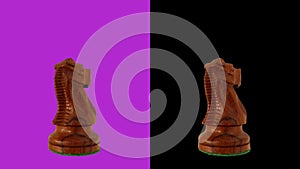 Black knight chess piece chromakey 360 degree rotation