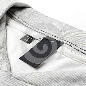 Black label for text gray textile isolated on transparent background