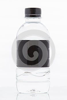 Black label water bottle isolated