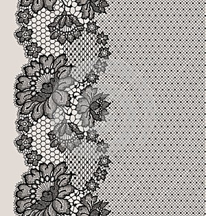 Black Lace ribbon seamless pattern.