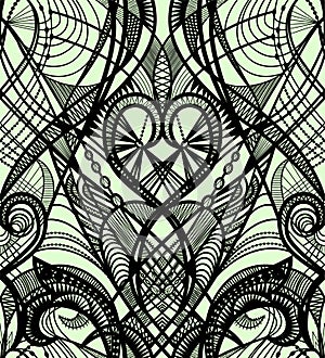 Black Lace Seamless Pattern.