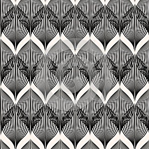 Black lace vector background. Seamless geometric pattern.