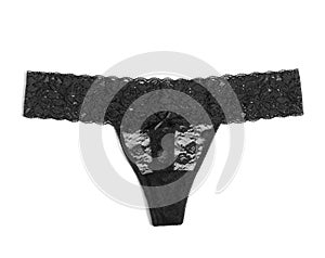 Black lacy panties isolated