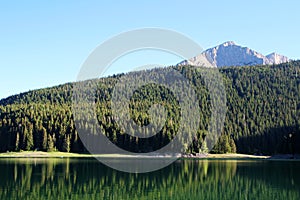 Black lake in Durmitor National Park, Montenegro