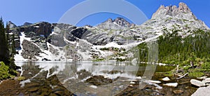 Black Lake and Rocky Mountains