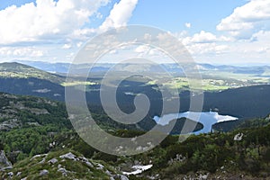 The Black Lake seen from the slopes of Medjed peak