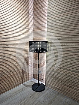 Black lamp on background texture scene