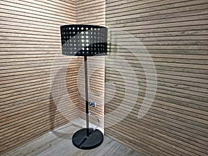 Black lamp on background texture scene