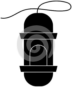 black lantern silhouette or flat lampion illustration of lamp logo mosque for mubarak with islamic icon and religion shape