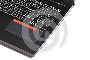 Black Laptop Computer Keyboard close up.