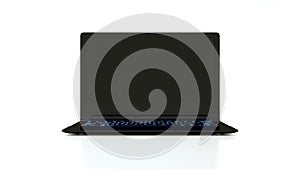 Black Laptop Isolated On White Background - 3D Illustration