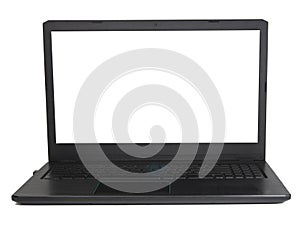 Black laptop pc isolated on the white background