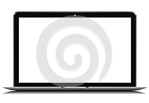 Black laptop with white monitor - vector photo