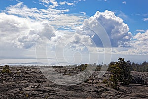 Black lava landscape - Kilauea Volcano, Hawaii