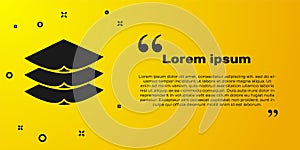 Black Layers clothing textile icon isolated on yellow background. Element of fabric features. Vector