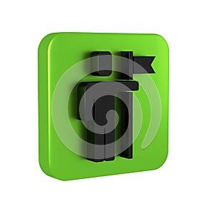 Black Leader of a team of executives icon isolated on transparent background. Green square button.