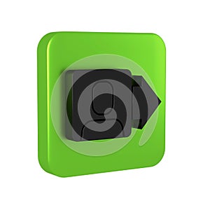 Black Leader of a team of executives icon isolated on transparent background. Green square button.