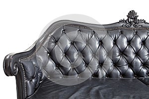Black leather backrest photo