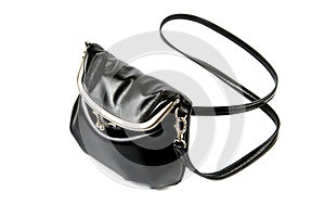 Black leather bag