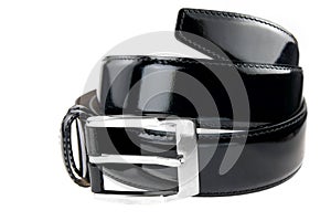 Black leather belt