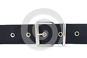 Black Leather Belt with Chrome Studs photo