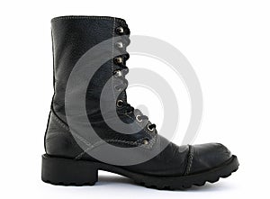 Black leather boot