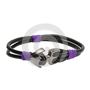 Black leather bracelet