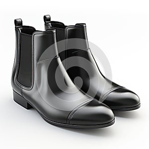 Black leather Chelsea boots