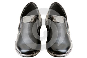 Black leather classic men`s shoes