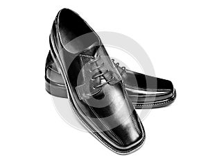 Black leather dress shoes