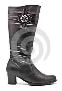 Black Leather Female Boots