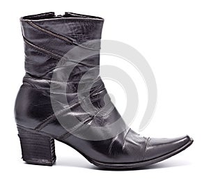 Black Leather Female Boots