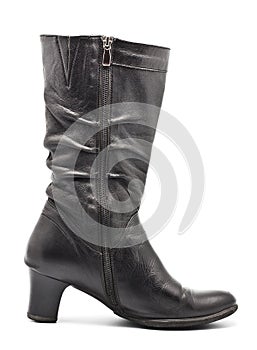 Black Leather Female Boots