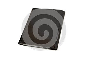 Black leather folder isolated on white