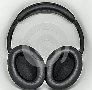 Black leather headphones