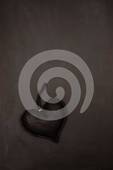 Black leather heart shape