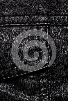 Black leather jacket details