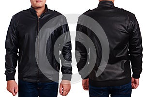 Black Leather Jacket Mockup Template