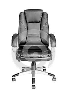 Black leather managers office swivel chair