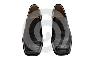 Black leather men's shoes