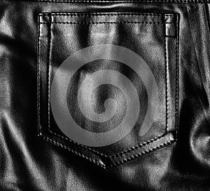 Black leather pocket photo
